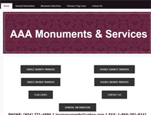 Tablet Screenshot of jaxmonuments.com